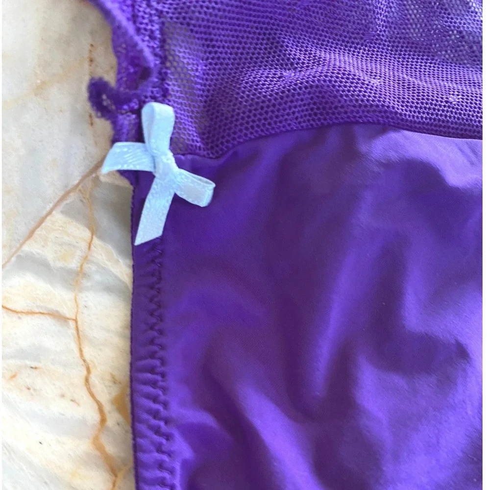 Victorias Secret Purple Shine Like A Star Rhinestone Ruffle Cheekini Panty 2011